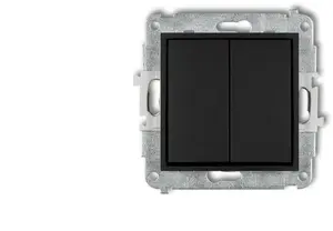 Karlik ICON Double Staircase Switch Mechanism, 2-Gang, Matte Black, 12IWP-33.1