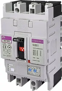 Eti-Polam EB2 125/3L Molded Case Circuit Breaker 3P 63A 25kA with Thermo-Magnetic Trip Unit