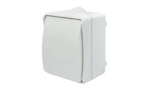 Düwi Aqua Plus 40220 Single Universal Surface-Mounted Switch with Flap IP44 White