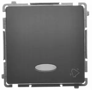 Kontakt-Simon Basic Doorbell Push Button with LED Backlight, 10AX, 250V, Quick Connect Terminals, Black