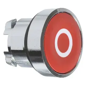 Schneider Electric ZB4BA432 Flush Push-Button Head, Red, Harmony XB4 Compatible
