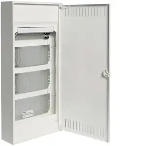 Hager VA48NWP Volta Surface-Mounted Modular Enclosure 4x12 Modules with 3x230V Sockets IP30