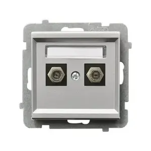 Ospel Sonata GPA-2RF/m/38 dubultā F-tipa antenas rozete, sudraba