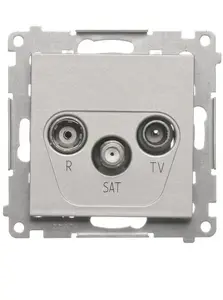 Антенная розетка оконечная Kontakt-Simon 55 R-TV-SAT, 5 МГц-2.4 ГГц, матовый алюминий
