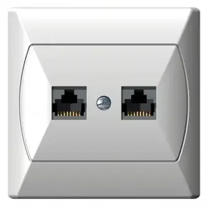 Двойная компьютерная розетка Ospel GPK-2A/F/00 RJ45 категории 5e, белая