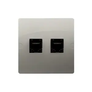 Kontakt-Simon BMF52.02/29 dubultā datora rozete RJ45 kat. 5e, satīna tērauda krāsā