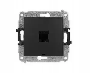 Механизм компьютерной розетки Karlik ICON 1xRJ45 категория 6 8-контактный матовый черный