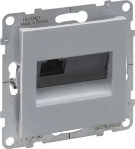 Розетка компьютерная Legrand SUNO RJ45 кат. 5e UTP одинарная, алюминий