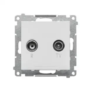 Антенная розетка Kontakt-Simon Simon 55 R-TV оконечная, изолированный модуль, светло-серый матовый