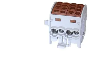 Распределительный блок Simet SCB 35-2 для алюминиевых и медных проводников 2x35мм2, однополюсный, коричневый