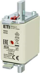 Плавкая вставка Eti-Polam NH00 40A gG 500V