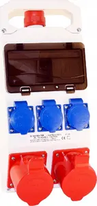 Elektromet 320 Distribution Board 8 Modules with 2x32A 5P 400V and 3x16A 3P 250V Sockets IP44