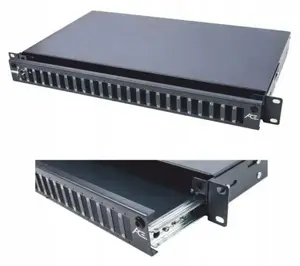 SecurityNET 19-inch 1U Fiber Optic Patch Panel for 24x SC Duplex Adapters with Cable Management