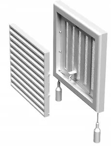 Ventika MW100AR Adjustable Ventilation Grille 154x154 mm with Mesh, White