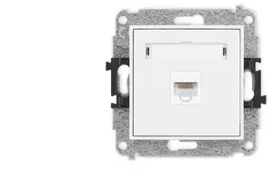 Механизм компьютерной розетки Karlik ICON 1xRJ45 кат. 5e 8-контактный белый IGK-1