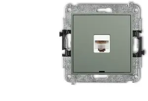 Механизм компьютерной розетки Karlik MINI, 1xRJ45, кат. 5e, 8-контактный, шалфей