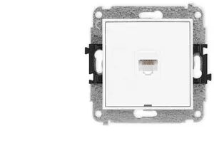 Механизм компьютерной розетки Karlik ICON, 1xRJ45, кат. 5e, 8 контактов, матовый белый