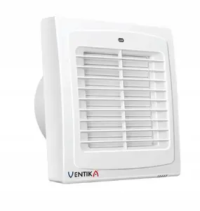 Ventika MATIC D100AAH Axial Fan 100mm 230V 18W 98m3/h 34dB with Automatic Shutter, Timer, and Humidistat