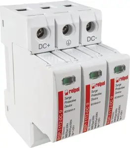 Relpol RSP-T1T2-DC Surge Protection Device, 1000V DC, 50kA, 3-Pole