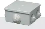 Elettrocanali 400A Series Surface-Mounted Junction Box, Square, 80mm, Self-Extinguishing