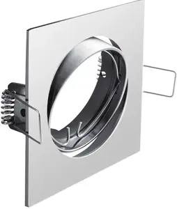 GTV Porto-K Square Recessed Spotlight, Adjustable, IP20, Chrome