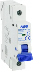 ELEKTROPLAST NEO OCB/B20/1P automātiskais slēdzis 1P B 20A 6kA
