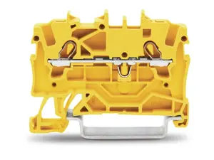 Wago 2001-1206 2-vadu caurlaides spailu bloks, 1.5 mm², dzeltens