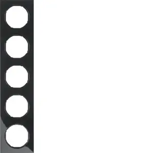 Рамка пятипостовая Berker 10152245 R.3 черная, термопласт