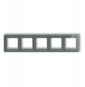 Karlik 28-0-IRSK-5 Universal Five-Gang Square Frame, Glass Effect, Graphite/White