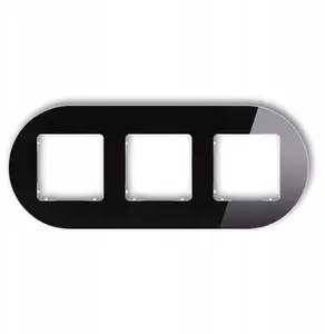 Karlik Triple Universal Round Frame, Glass Effect, Black Frame with White Base