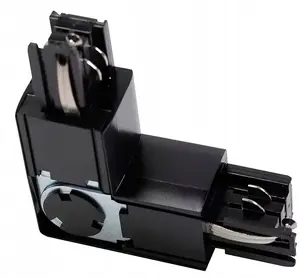 GTV Adjustable L-Connector for 3-Phase Track Lighting System, Black