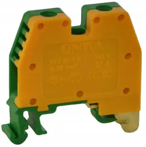 ONKA Elektrik MTK universālā skrūvju zemējuma spailes bloks 10mm2 dzelteni-zaļš