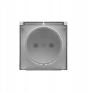 Kontakt-Simon Simon Single Socket Cover with Transparent Flap for SGZ1CM and SGZ1M, Light Gray Matte