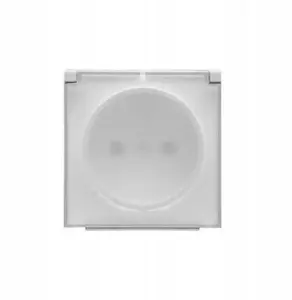 Kontakt-Simon 55 Single Socket Cover with Transparent Flap, Matte White, TGZ1BUZP/111A