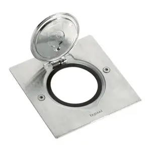 Крышка для одинарной розетки Legrand 089700 Mosaic квадратная, нержавеющая сталь