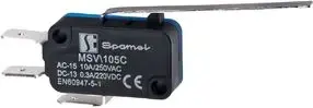 Spamel MSV105C Miniature Switch with Extra Long Flat Lever