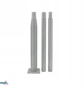 Bemko Foldable Lighting Pole, 3m Height, 60mm Diameter, 160x160mm Base, Grey