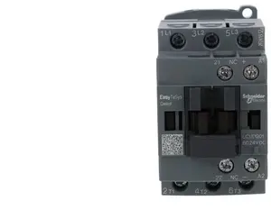 Schneider Electric Easy TeSys LC1E1201BD Power Contactor, 3-Pole, 12A, 24V DC Coil, 1NC Auxiliary Contact