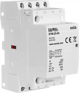 Модульный контактор Zamel STM-25-04 25А 4НО 230В переменного тока
