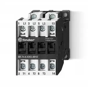 Finder 6K.14.8.024.4710 Power Contactor, 3NO 1NC, 10A 400V AC3, 24V AC Coil