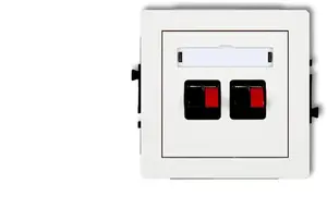 Механизм двойной акустической розетки Karlik DECO, матовый белый 25DGG-2