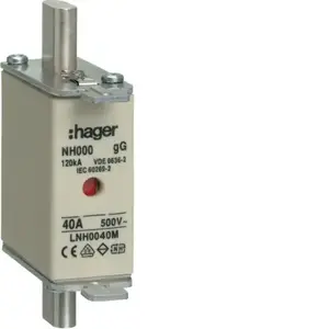 Hager LNH0040M NH000 Fuse Link 40A 500V gG