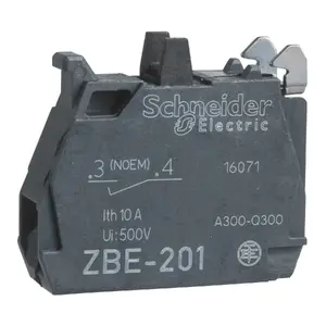 Schneider Electric ZBE1016 Auxiliary Contact Block, 1 NO, Front Mounting