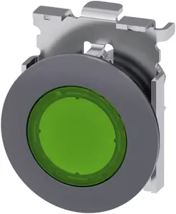 Siemens 3SU1061-0JA40-0AA0 Illuminated Pushbutton, 30mm, Green, Metal
