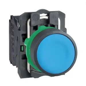 Schneider Electric XB5 Push Button, 22mm, Blue, Spring Return, 1NO