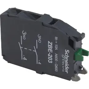 Вспомогательный контакт Schneider Electric ZBE203, 2НО, фронтальный монтаж
