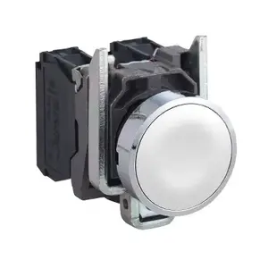 Schneider Electric XB4BA11 Push Button, 22mm, White, IP66