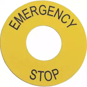 Schneider Electric ZB2BY9330 Emergency Stop apzīmējumu plāksnīte XACA, XACB un XACM piekaramajiem vadības pultīm