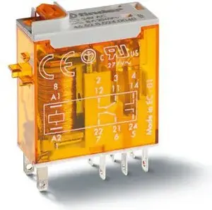 Finder 46.52.8.230.0054 Industrial Relay 2P 8A 230V AC with LED Indicator and Test Button