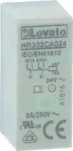 Lovato Electric HR302CA110 Miniature Relay, 110VAC Coil, 2C/O Contacts, 10A